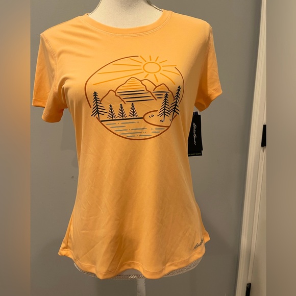 Eddie Bauer Women's Yellow Graphic Tee. Size S - Picture 1 of 4